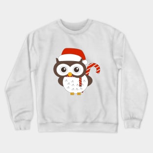 Christmas Mr. Owl Candy Cane Digital Art | Christmas Special | illusima Crewneck Sweatshirt